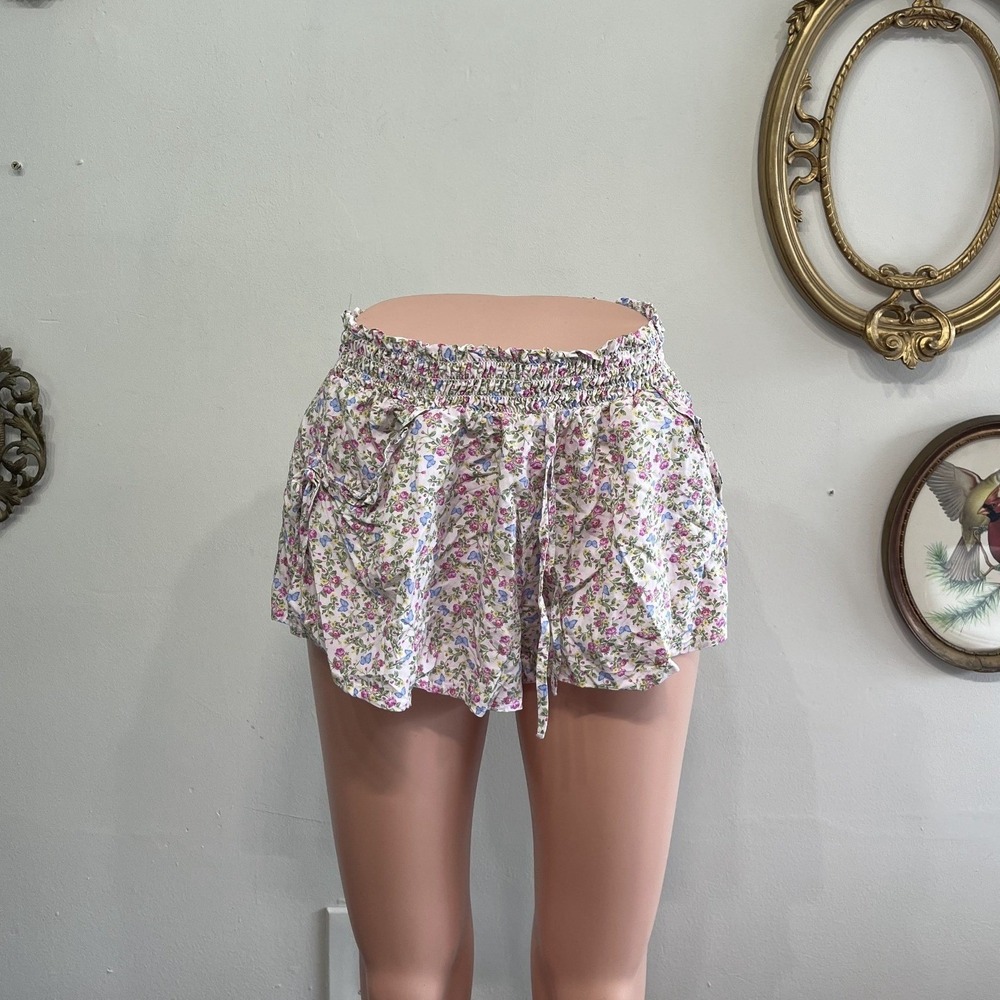 For Love & Lemons Floral Butterfly Ruffle Shorts - Size Small